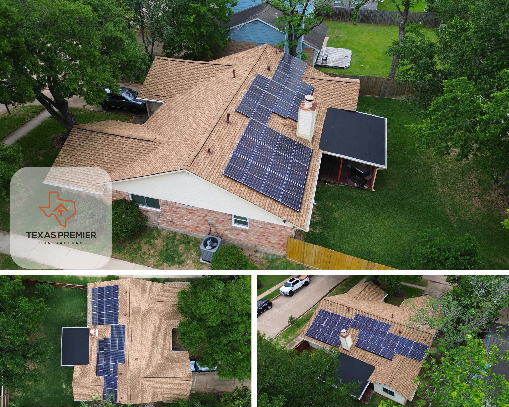 Solar-ready re-roof in Sugar Land — we detached and reset the homeowner's panels carefully